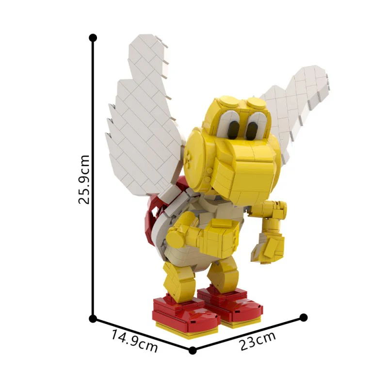 (Gobricks version) 634pcs MOC-160717 Red Koopa Paratroopa - Posable Display Figure 01 - Super Mario Bros - Image 6