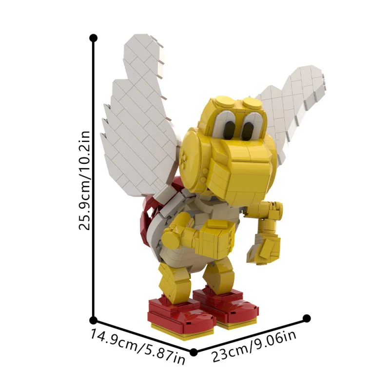 (Gobricks version) 634pcs MOC-160717 Red Koopa Paratroopa - Posable Display Figure 01 - Super Mario Bros - Image 7