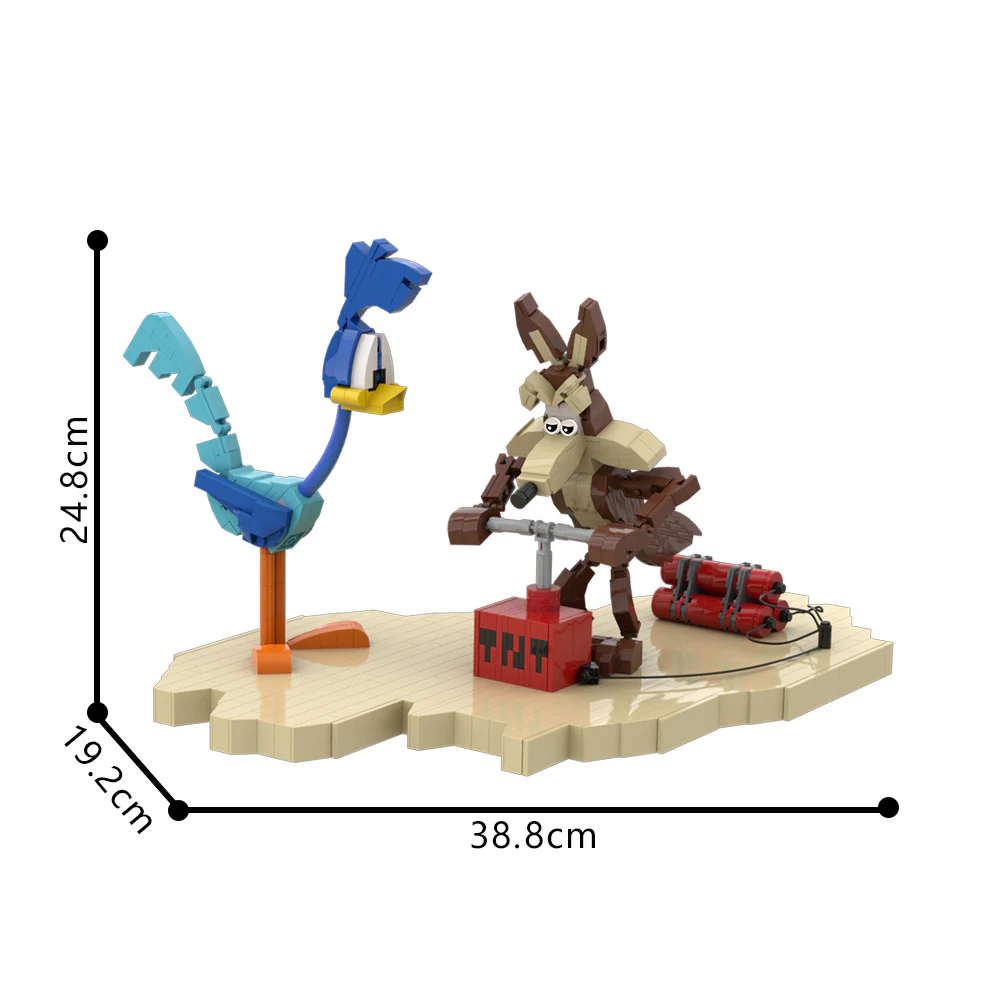 (Gobricks version) 634pcs MOC-214247 Roadrunner and Wile E Coyote - Image 2