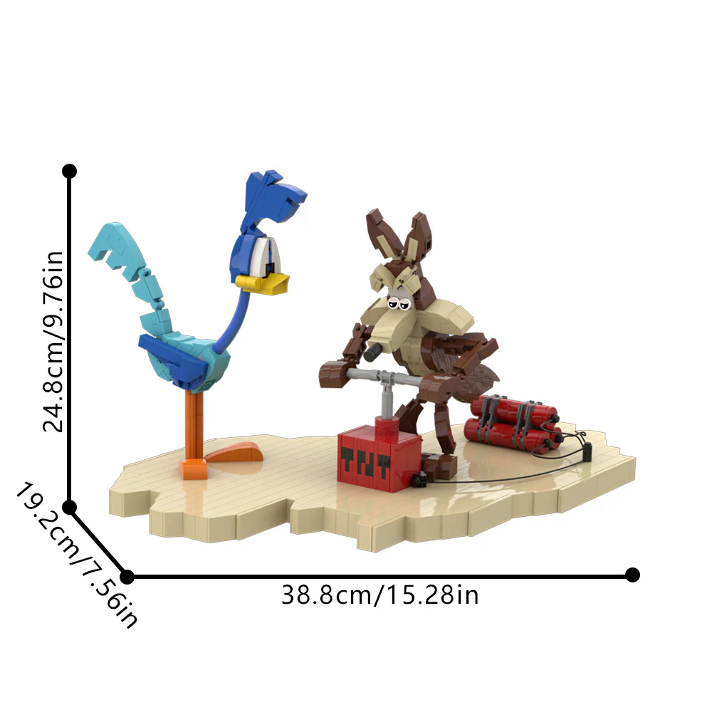 (Gobricks version) 634pcs MOC-214247 Roadrunner and Wile E Coyote - Image 3