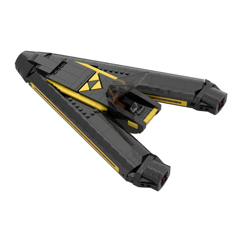 (Gobricks version) 640pcs MOC-170593 Blacktron Interceptor - Image 4