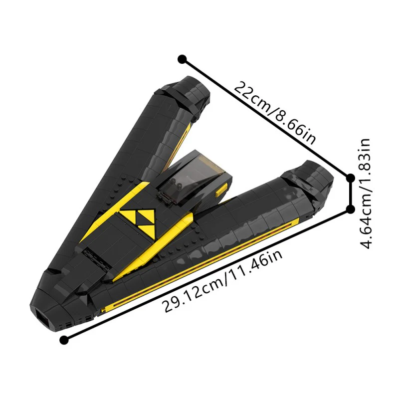 (Gobricks version) 640pcs MOC-170593 Blacktron Interceptor - Image 7