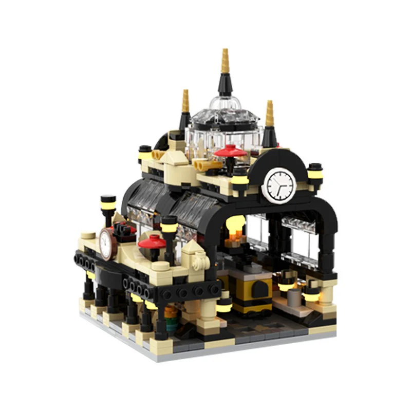 (Gobricks version) 671 pcs MOC-145087 Mini 910002 Studgate Train Station - Image 3