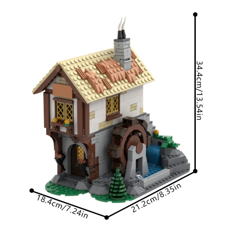 (Gobricks version) 712pcs MOC-182367 Medieval Town Square Blacksmith - 10332 Castle Extension - Image 3