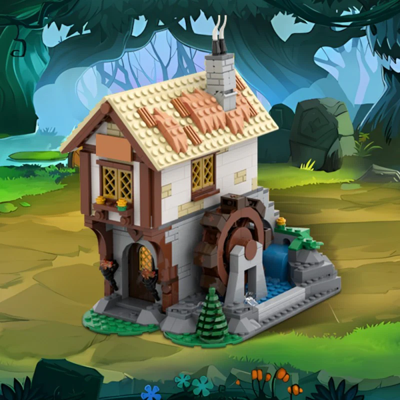 (Gobricks version) 712pcs MOC-182367 Medieval Town Square Blacksmith - 10332 Castle Extension - Image 4
