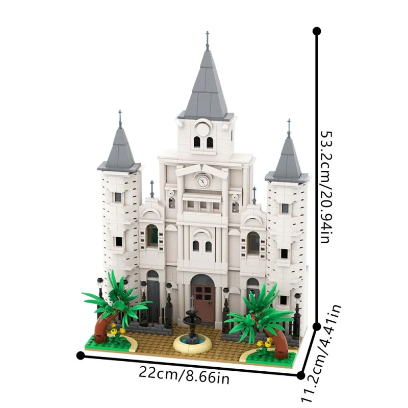 (Gobricks version) 740pcs MOC-212793 St. Louis Cathedral - for River Steamboat 21356 - Image 4