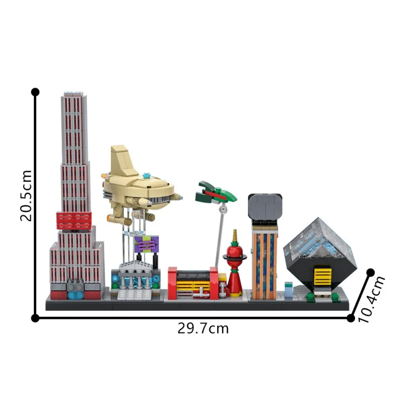 (Gobricks version) 759pcs MOC-85403 Futurama skyline - Image 2