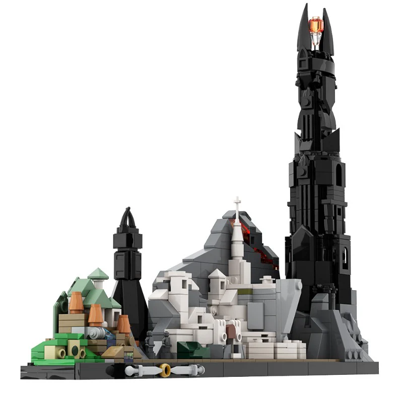 (Gobricks version) 800pcs+ MOC Movie Lord of the Rings Architecture Skyline - Image 3