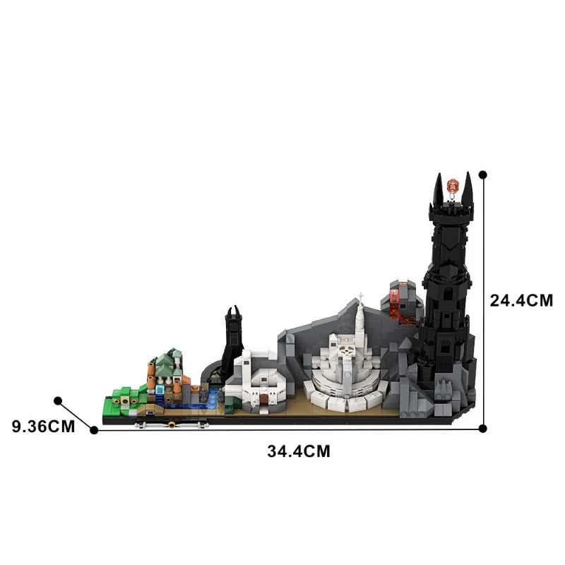 (Gobricks version) 800pcs+ MOC Movie Lord of the Rings Architecture Skyline - Image 4