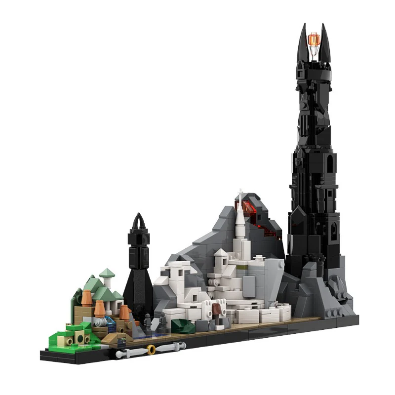 (Gobricks version) 800pcs+ MOC Movie Lord of the Rings Architecture Skyline - Image 5