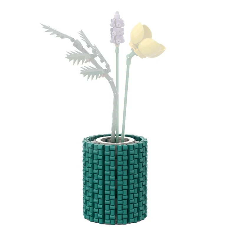 (Gobricks version) 825PCS MOC-182078 Small and Round Turquoise Flower Vase - Image 3