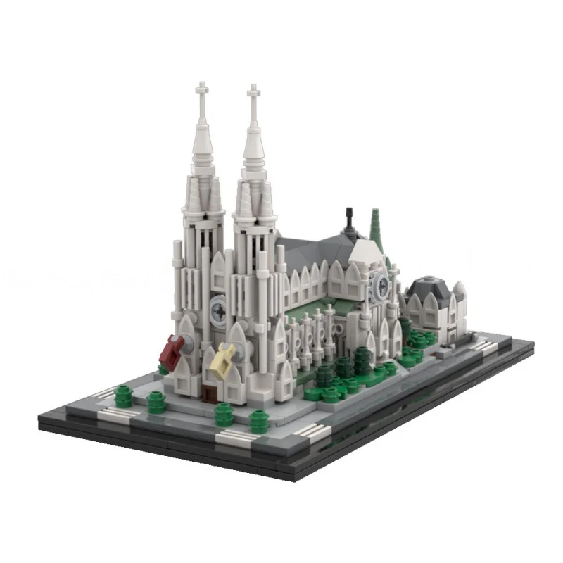(Gobricks version) 843pcs MOC-214496 St. Patrick's Cathedral 1:800 - Image 2