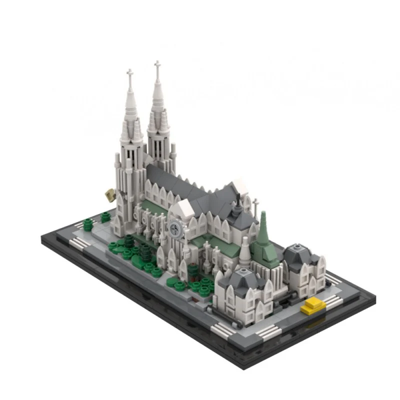 (Gobricks version) 843pcs MOC-214496 St. Patrick's Cathedral 1:800 - Image 3