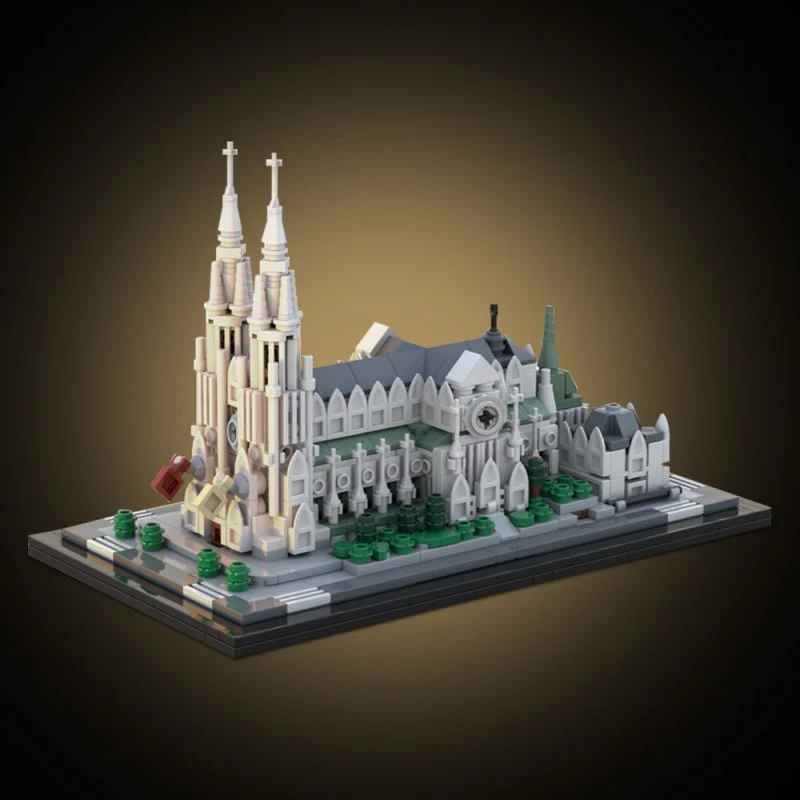 (Gobricks version) 843pcs MOC-214496 St. Patrick's Cathedral 1:800 - Image 6