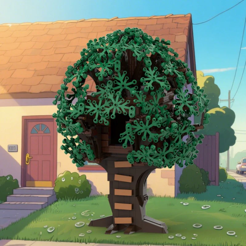 (Gobricks version) 888pcs MOC-220588 Bart's Treehouse - The Simpsons - Image 8