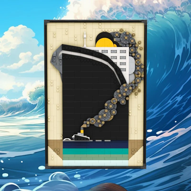 (Gobricks version) 910pcs MOC-205374 Ocean Liner Poster - Image 5
