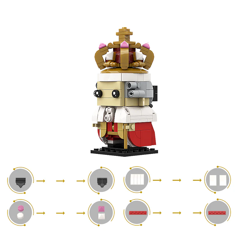 (Gobricks version) MOC-136828 King George III Brickheadz - Image 9