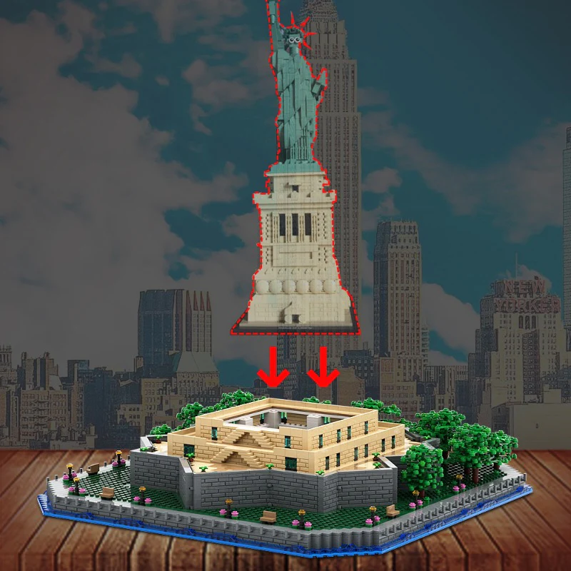 (Gobricks version) MOC Statue of Liberty Base Add-on 21042 LEGO Compatible - Image 5