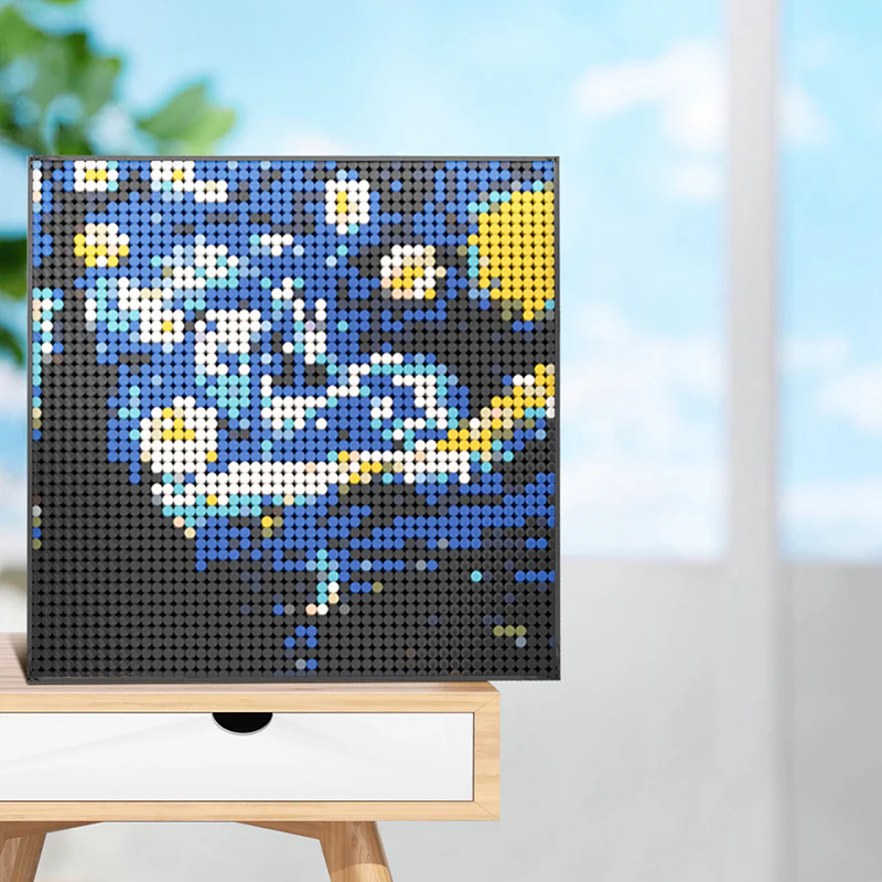 (Gobricks version)MOC-50853 Starry Night Art Photo - Image 2
