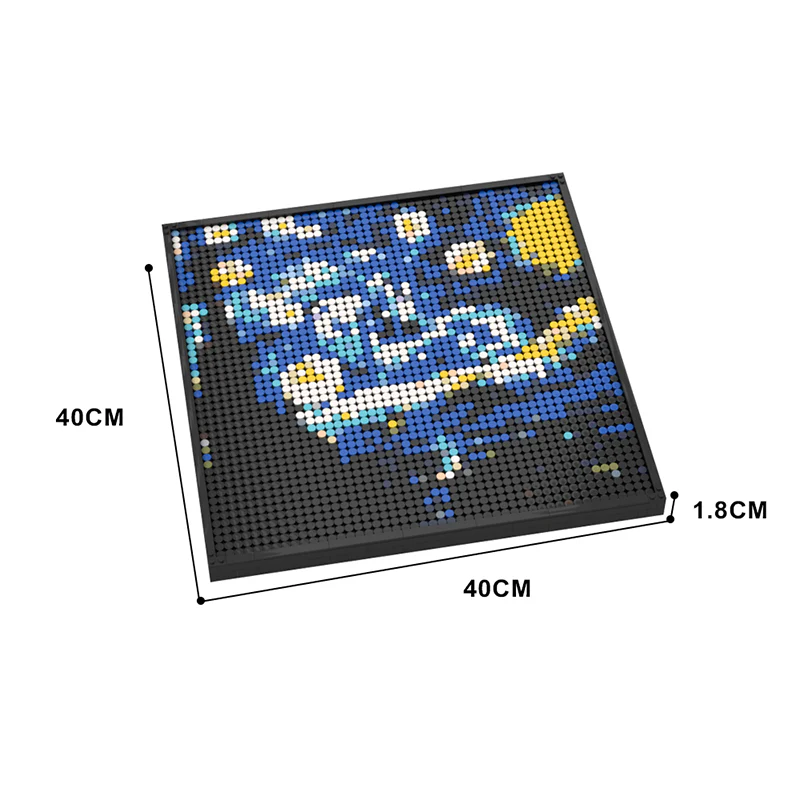 (Gobricks version)MOC-50853 Starry Night Art Photo - Image 3