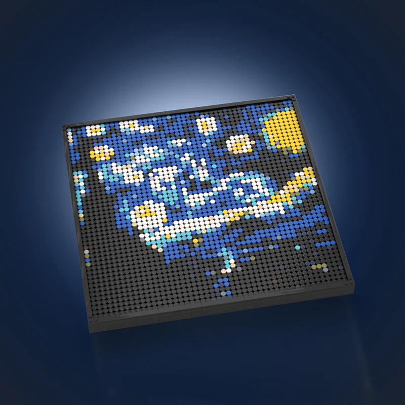 (Gobricks version)MOC-50853 Starry Night Art Photo - Image 4