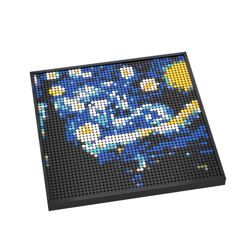 (Gobricks version)MOC-50853 Starry Night Art Photo - Image 5