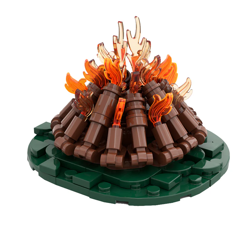 (Gobricks version)MOC-97217 Campfire - Classic wood - Image 2