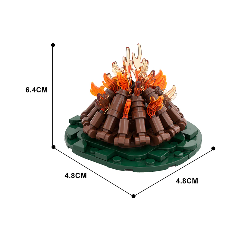 (Gobricks version)MOC-97217 Campfire - Classic wood - Image 3
