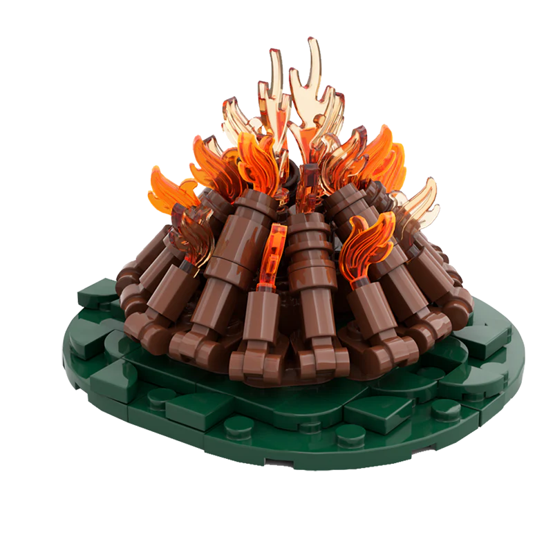 (Gobricks version)MOC-97217 Campfire - Classic wood - Image 4