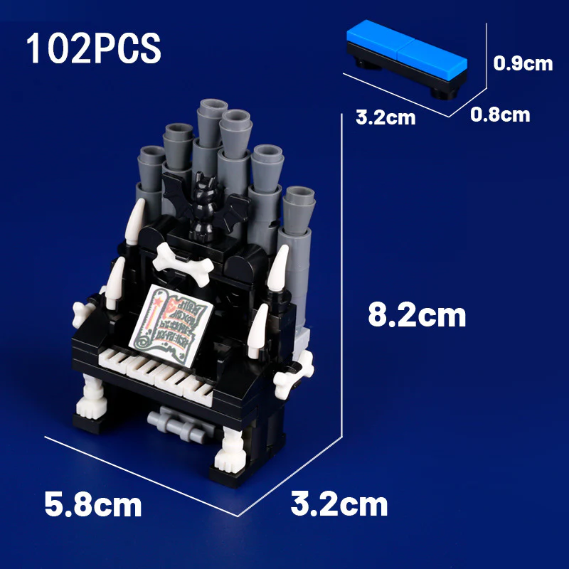 Halloween Horror Skeleton Piano Vampire Gothic Organ - Image 2