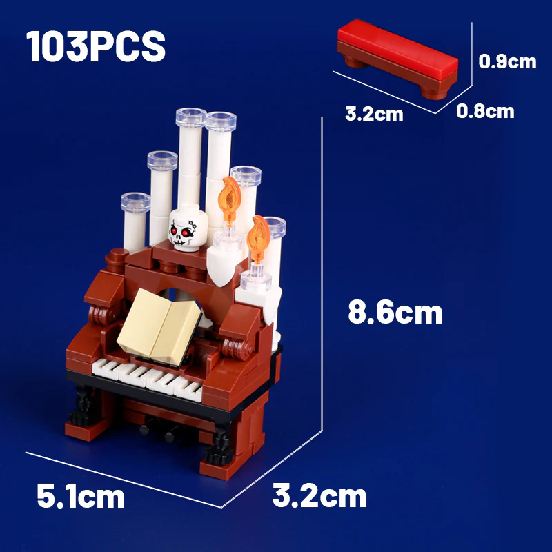 Halloween Horror Skeleton Piano Vampire Gothic Organ - Image 3