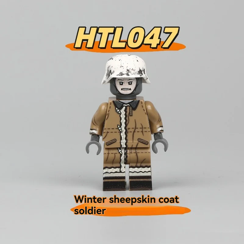 HTL047-048 World War II winter sheepskin coat soldiers Minifigures - Image 2