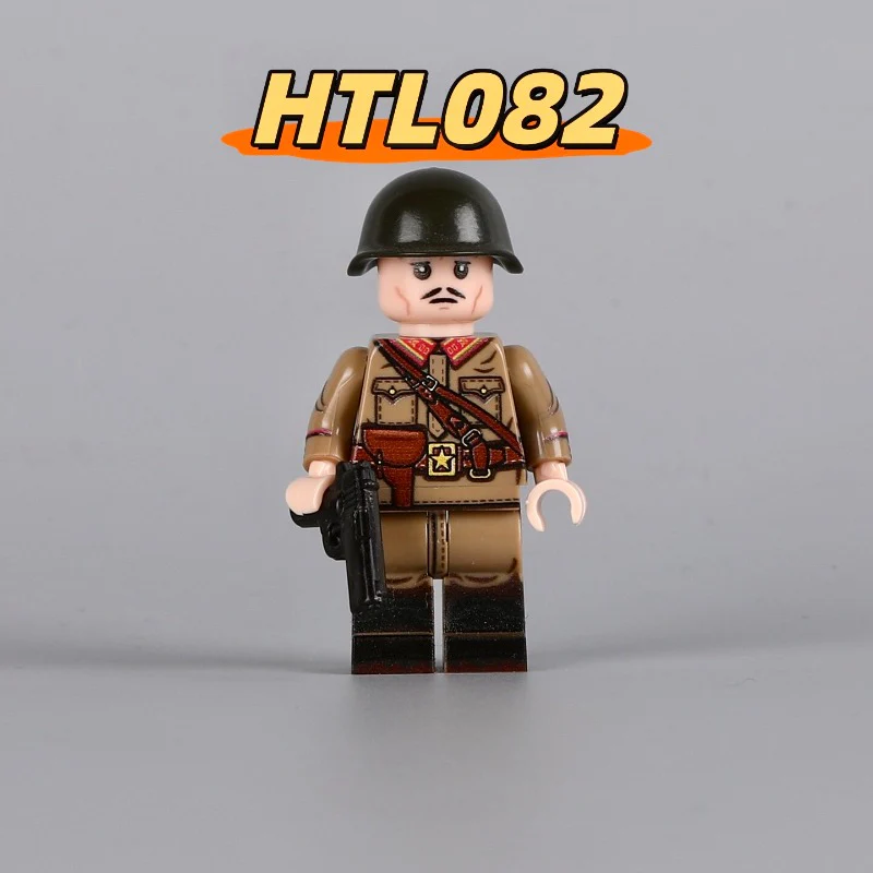 HTL082-85 WWII Soviet Union M35 PPSH minifigures - Image 2
