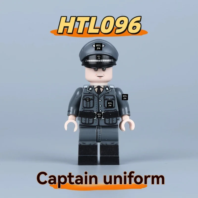 HTL095-096 World War II Private Secretary Brigade Captain Uniform Minifigures - Image 2