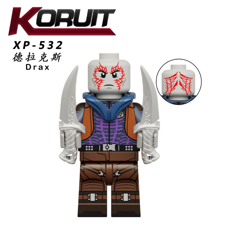 KT1070 Superhero Series Drax Adam Mantis Groot Minifigures - Image 2