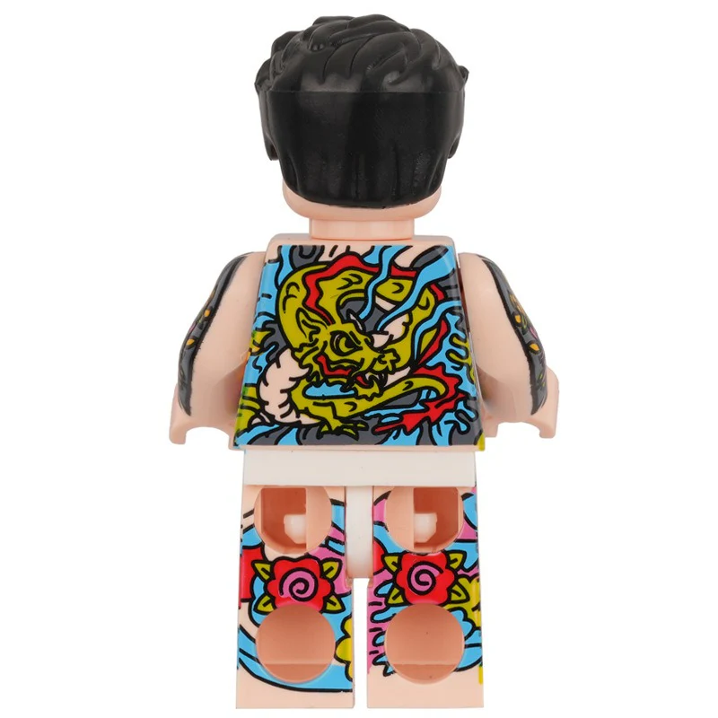 LB01-LB03 Classic Old Flower Trendy Brand Black Gang Tattoo Minifigures - Image 6