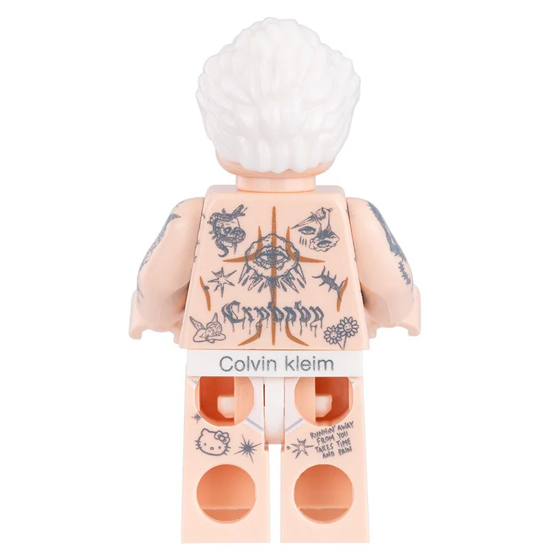 LB01-LB03 Classic Old Flower Trendy Brand Black Gang Tattoo Minifigures - Image 7