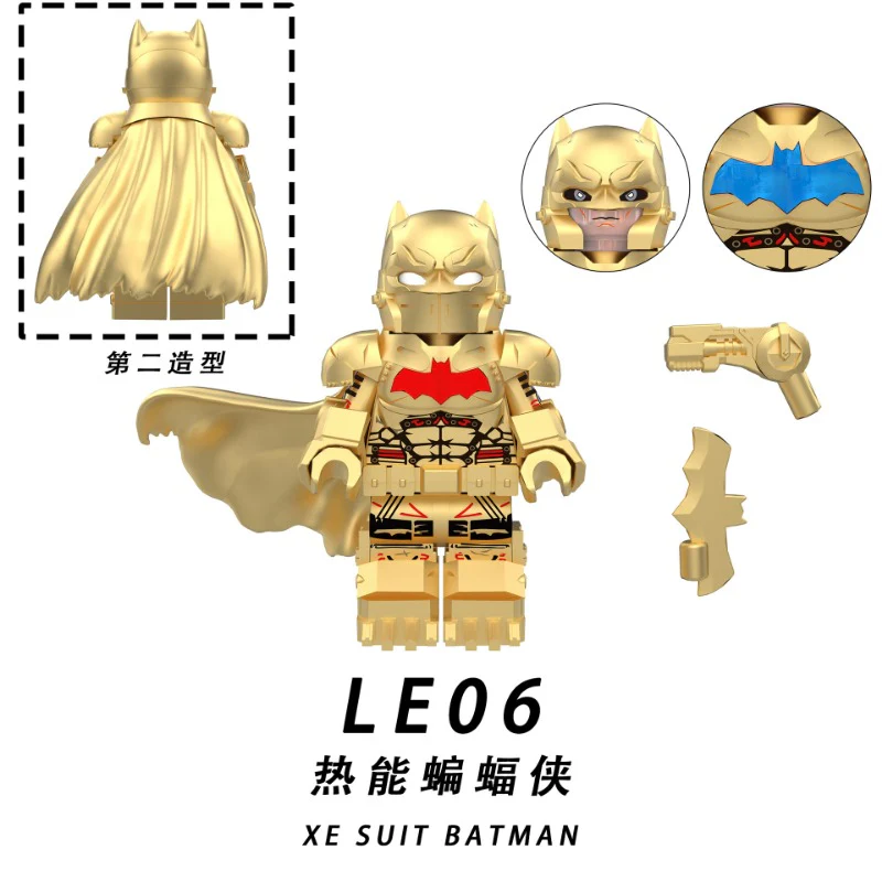 LE04 LE05 LE06 Super Hero Series Black and White Gold Batman Minifigures - Image 4