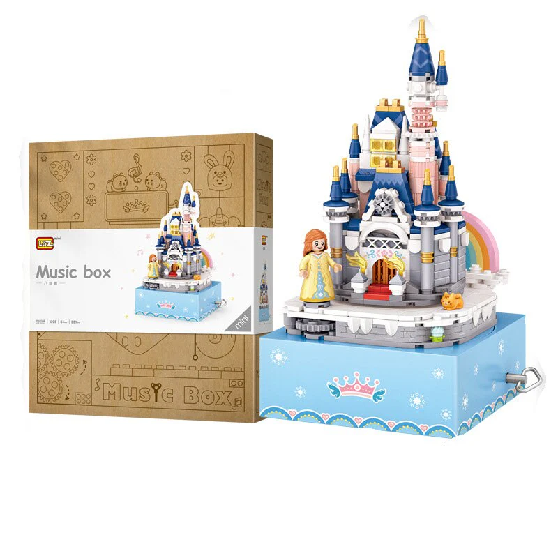 531pcs LOZ 1220  Castle Music Box cherry blossom(mini bricks) MINI Bricks - Image 6