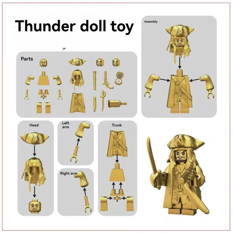 LT02 Pirate minifigures Captain Golden Jack - Image 2