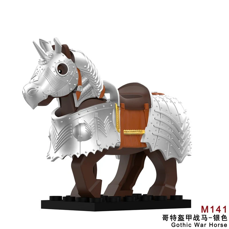 M141-143 Medieval Series Gothic Wide Warhorse Mounts Minifigures - Image 2