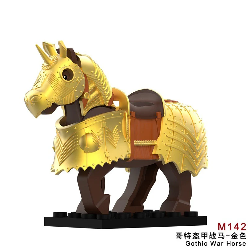M141-143 Medieval Series Gothic Wide Warhorse Mounts Minifigures - Image 3