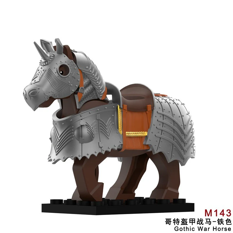 M141-143 Medieval Series Gothic Wide Warhorse Mounts Minifigures - Image 4