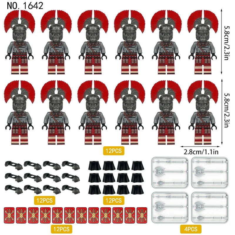 M1641 M1642 Medieval Roman Soldier Corps Minifigures - Image 4