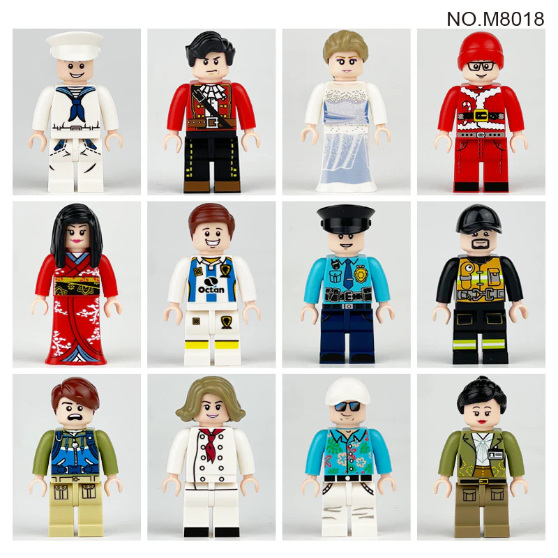 M8018 Police nurse painter cook stewardess minifigures