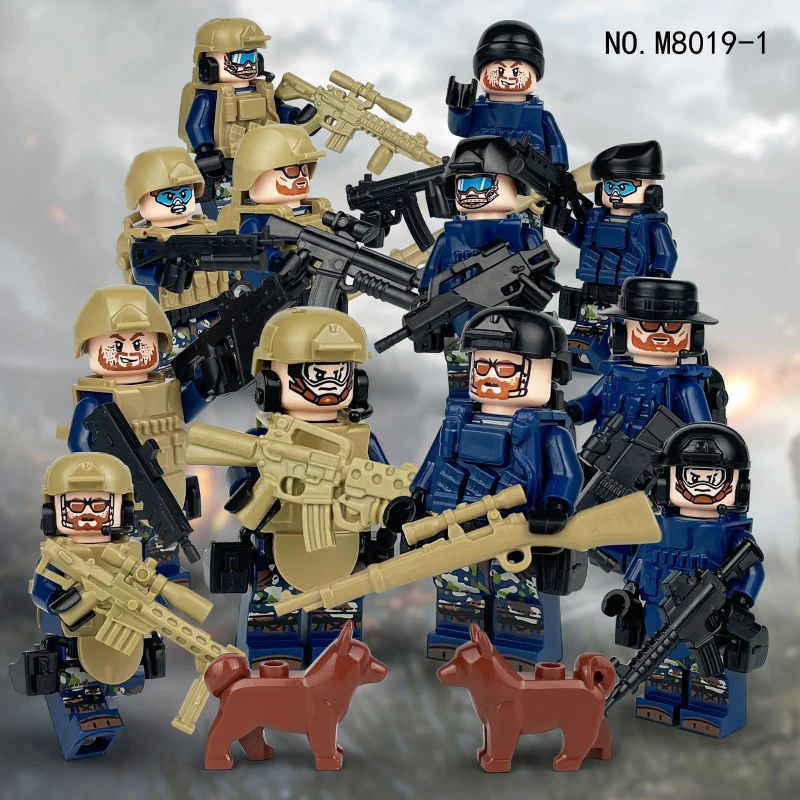 M8019 M8019-1 M8085 M8084 Special Police of Counter-Terrorism Force Minifigures - Image 10