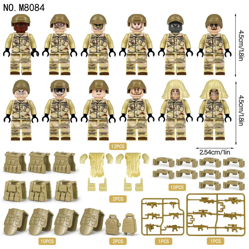 M8019 M8019-1 M8085 M8084 Special Police of Counter-Terrorism Force Minifigures - Image 11
