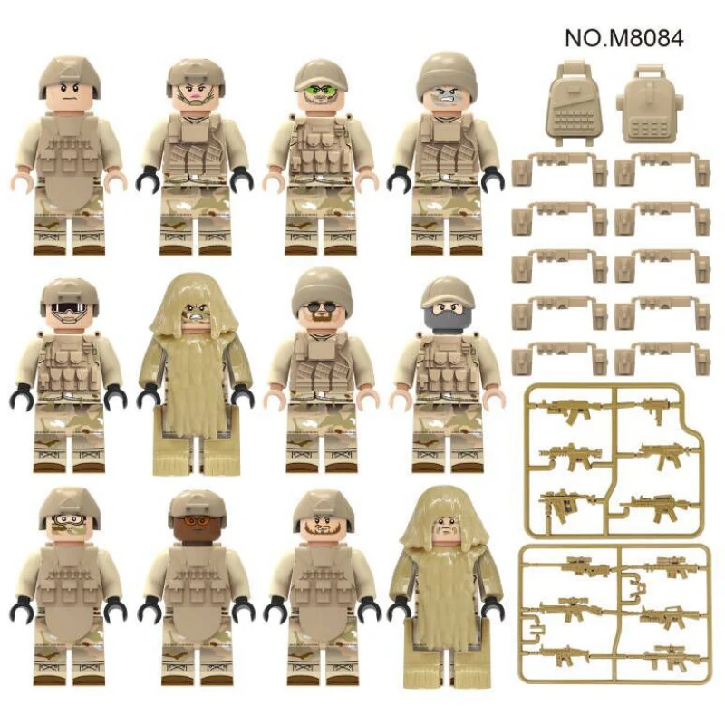 M8019 M8019-1 M8085 M8084 Special Police of Counter-Terrorism Force Minifigures - Image 12