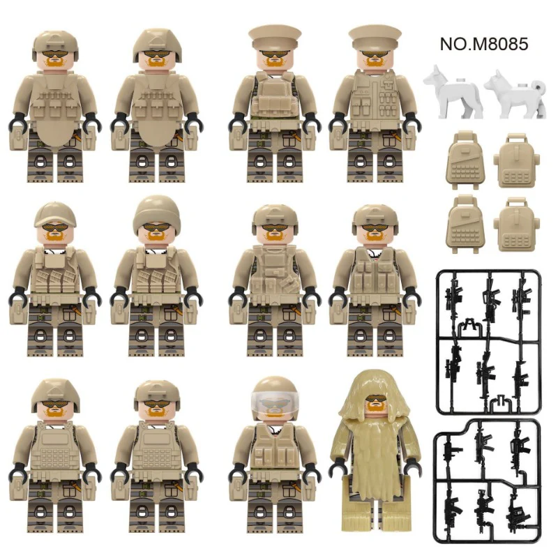 M8019 M8019-1 M8085 M8084 Special Police of Counter-Terrorism Force Minifigures - Image 17