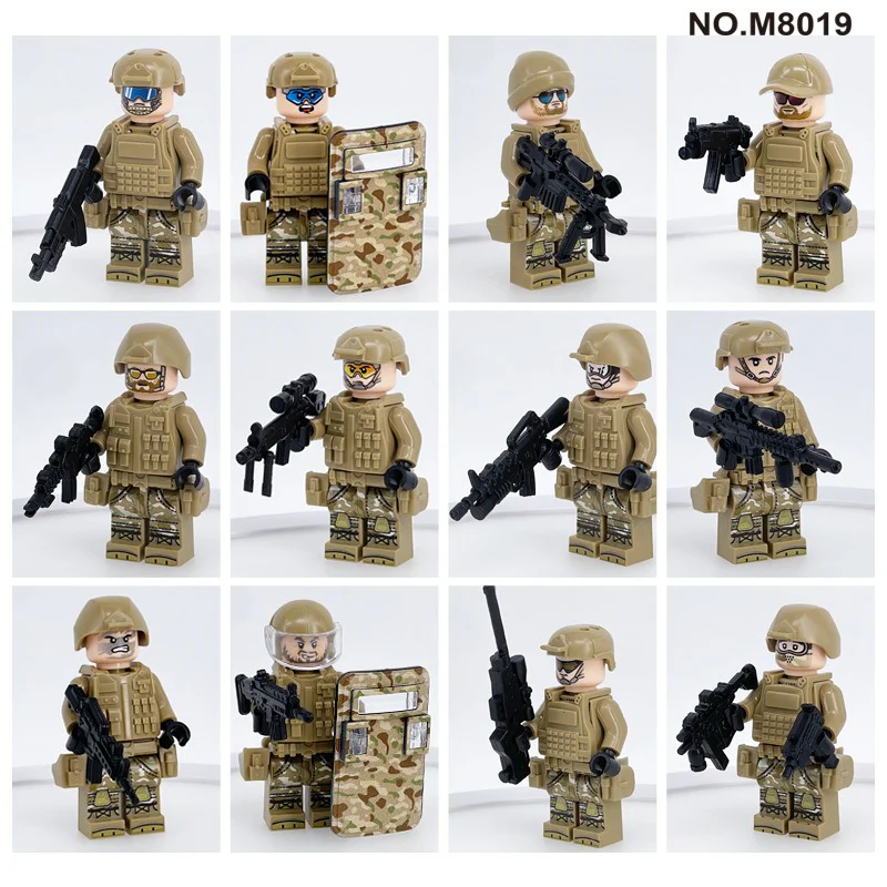 M8019 M8019-1 M8085 M8084 Special Police of Counter-Terrorism Force Minifigures - Image 3